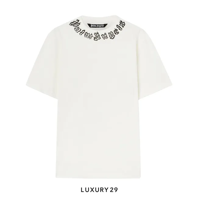 Palm Angels neck-logo T-shirt White