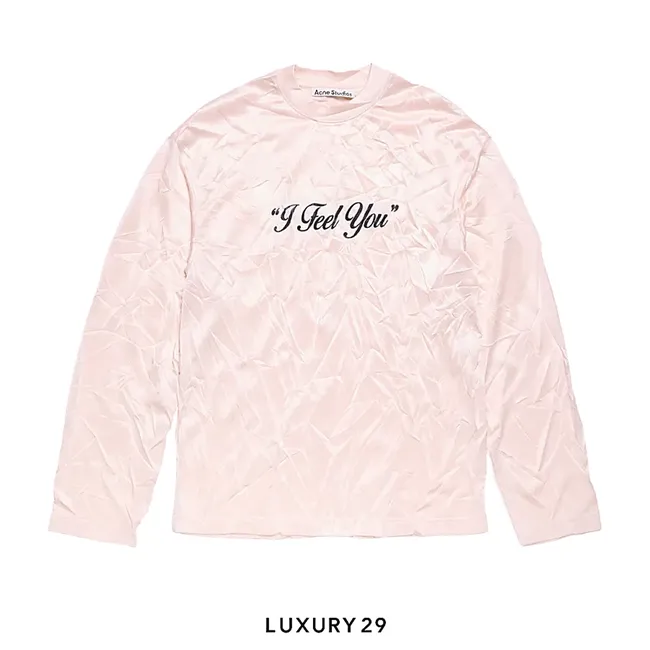 Acne Studios Crinkled graphic t-shirt Powder Pink