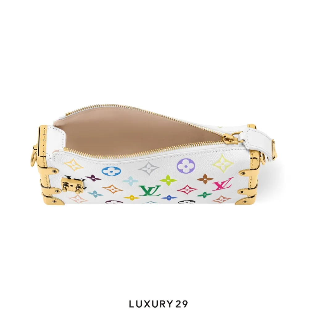Louis Vuitton LV x TM Slim Trunk Bag Cowhide leather Multicolor/White(Small, White)