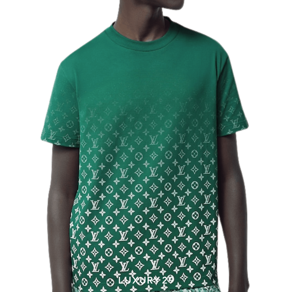 Louis Vuitton LV Monogram Gradient Cotton T-Shirt Vert(2XL, Green)