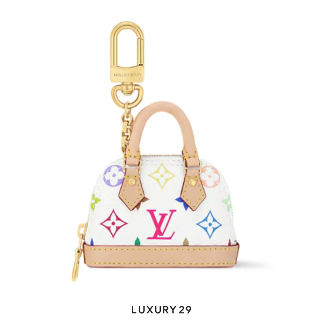 Louis Vuitton LV x TM - Micro Alma Monogram Multicolor Bag Charm White(Micro, White)