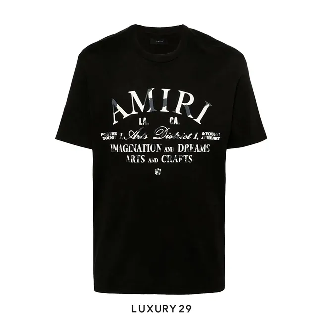 AMIRI DISTRESSED ARTS DISTRICT TEE - BLACK