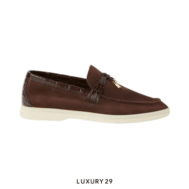 Loro Piana Summer Charms Walk Suede Chocolate