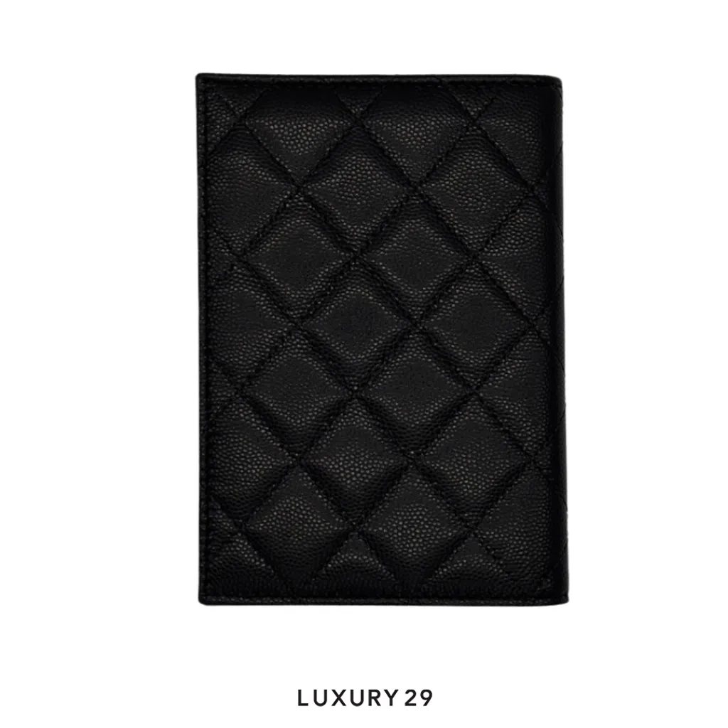 CHANEL Passport Case Caviar Skin(Small, Black)