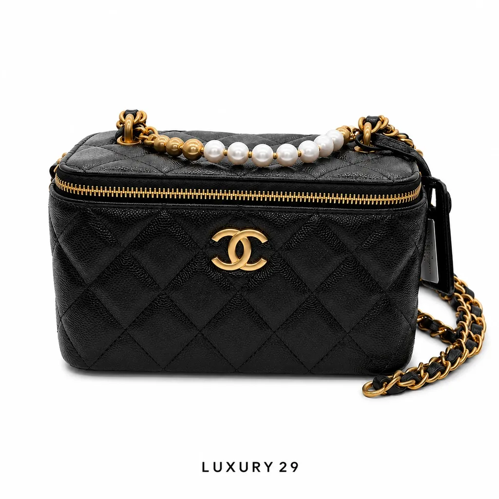 Chanel Clutch With Chain Lambskin, Diamante & Gold Metal Black(Small, Black)