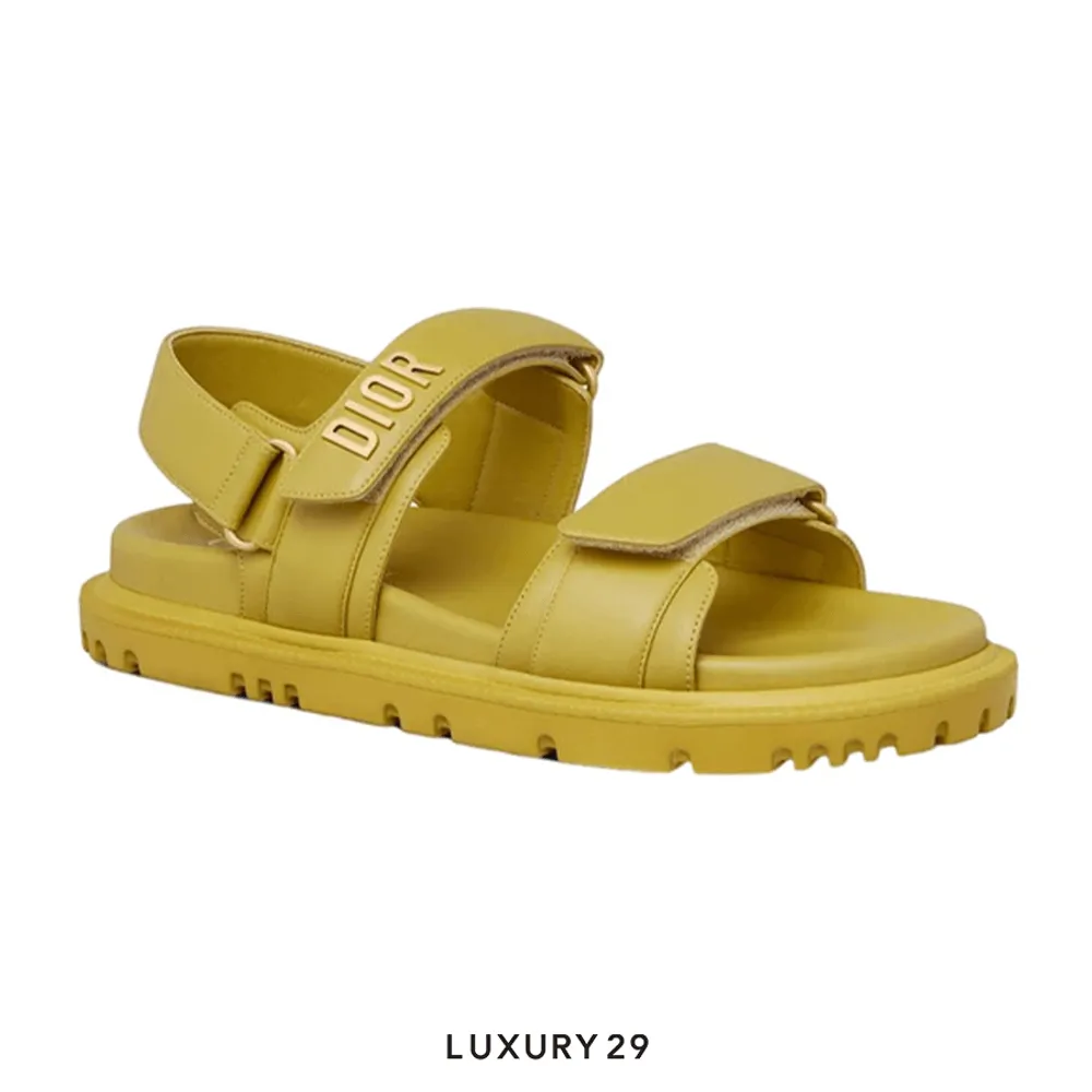 Dioract Sandal Yellow Lambskin(37, Yellow)