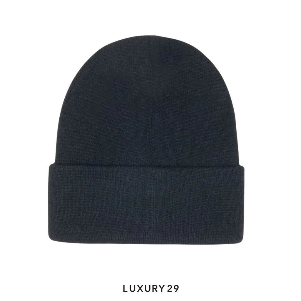 STUSSY CUFF BEANIE VARSITY S BLACK(Free Size, Black)