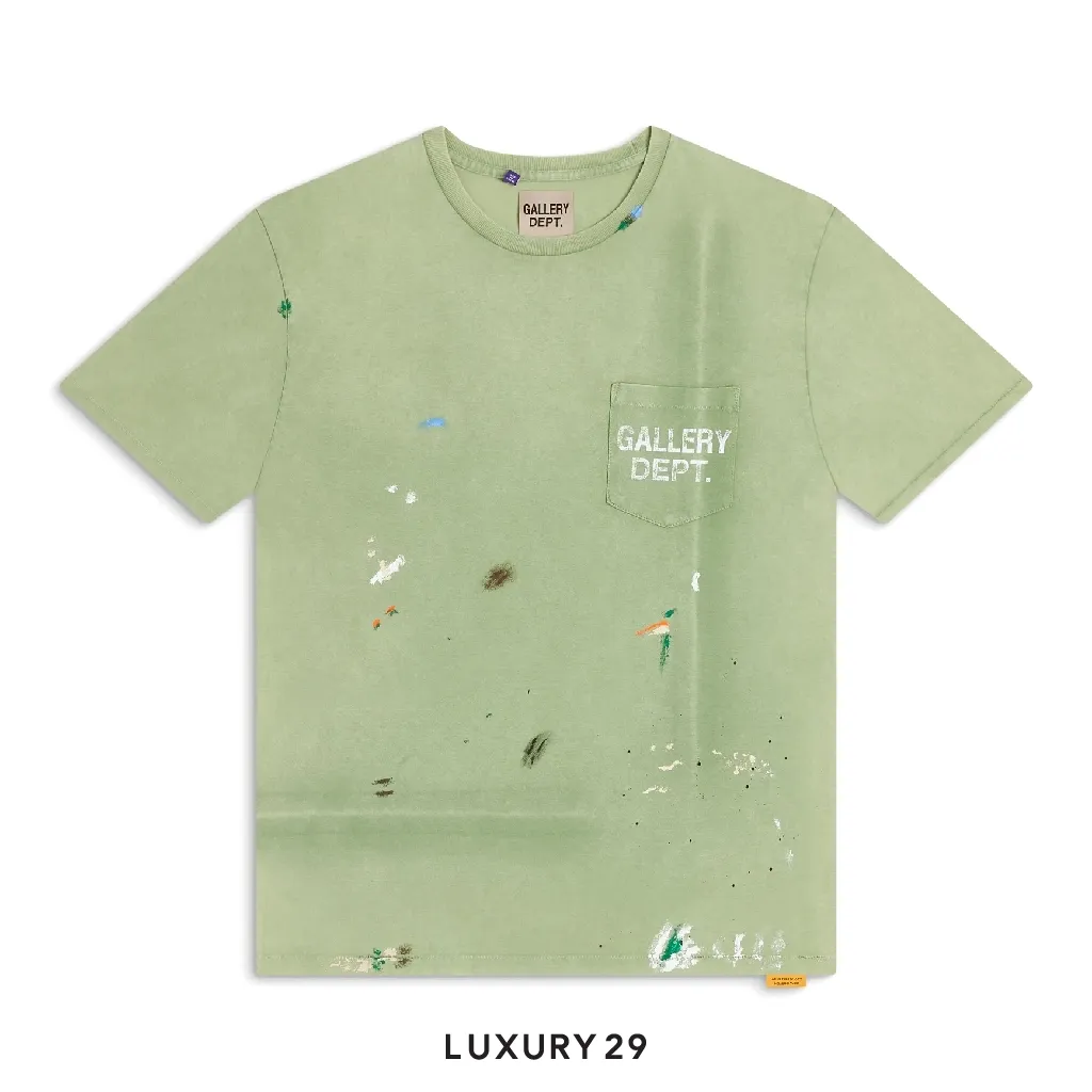 Gallery Dept. Vintage Logo Painted Tee Light Green(M, Green)