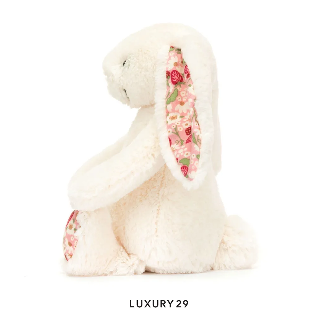 JellyCat Blossom Cream Bunny Berry(Medium, White)