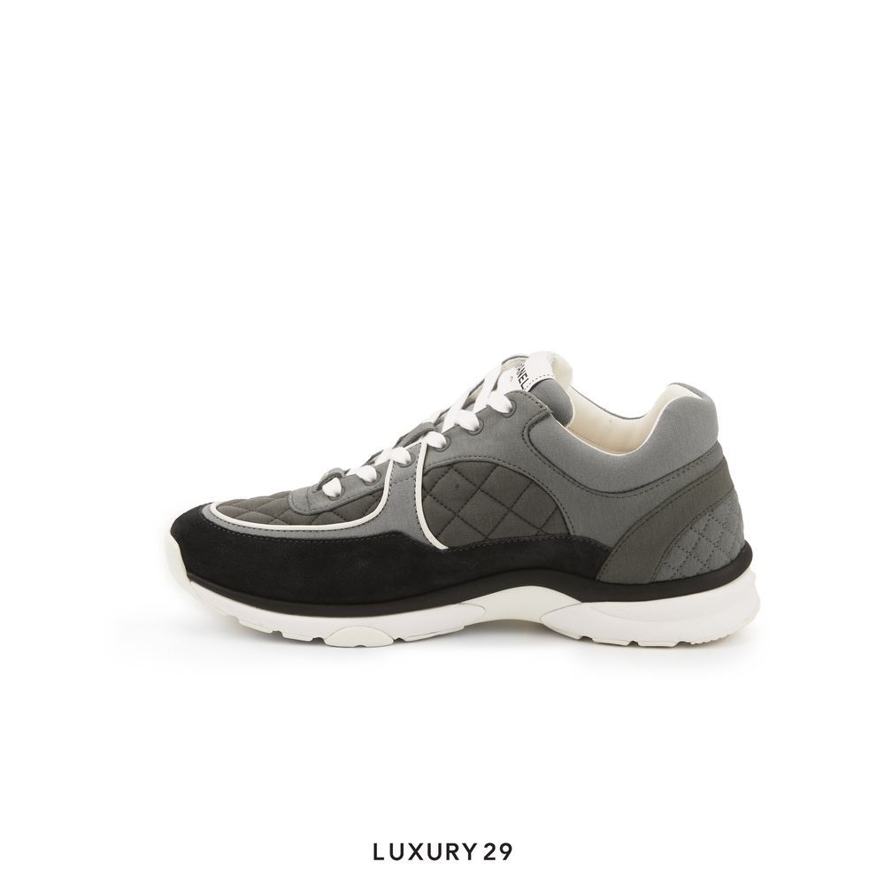 Chanel Trainers Fabric & Suede Calfskin Dark Grey(43, Grey)