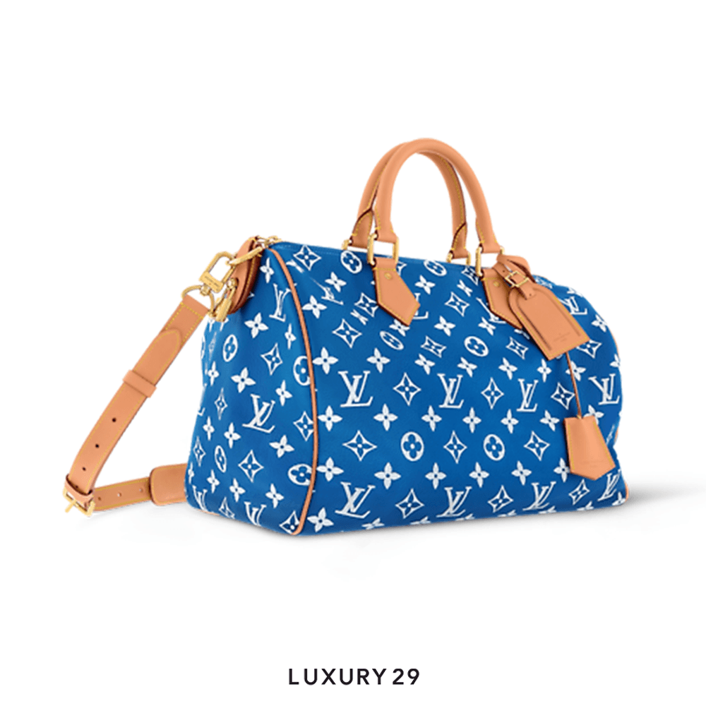 Louis Vuitton LV Speedy P9 Bandouliere 40 Bleu(Maxi, Blue)