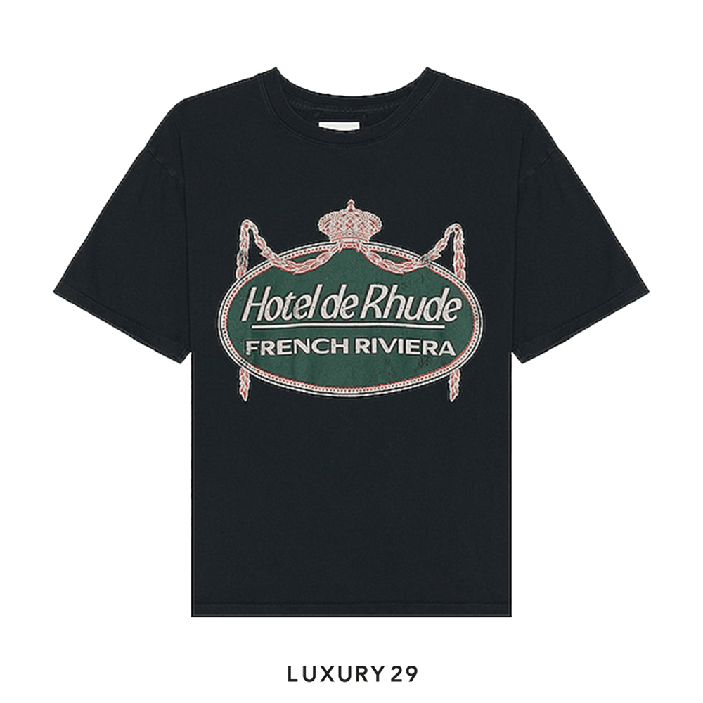 Rhude RHUDE RIVIERA TEE VTG BLACK(L, Black)