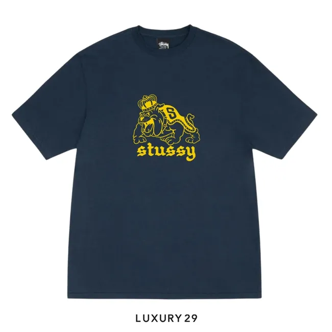 STUSSY BULLDOG TEE NAVY