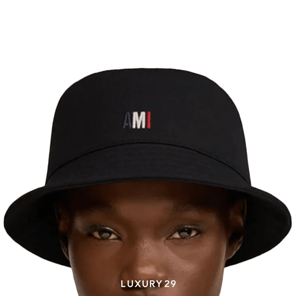 Ami Embroidered Bucket Hat BLACK(58, Black)