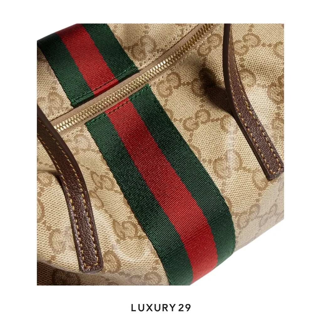 Gucci Mini boston bag with Web Brown(Mini, Brown)