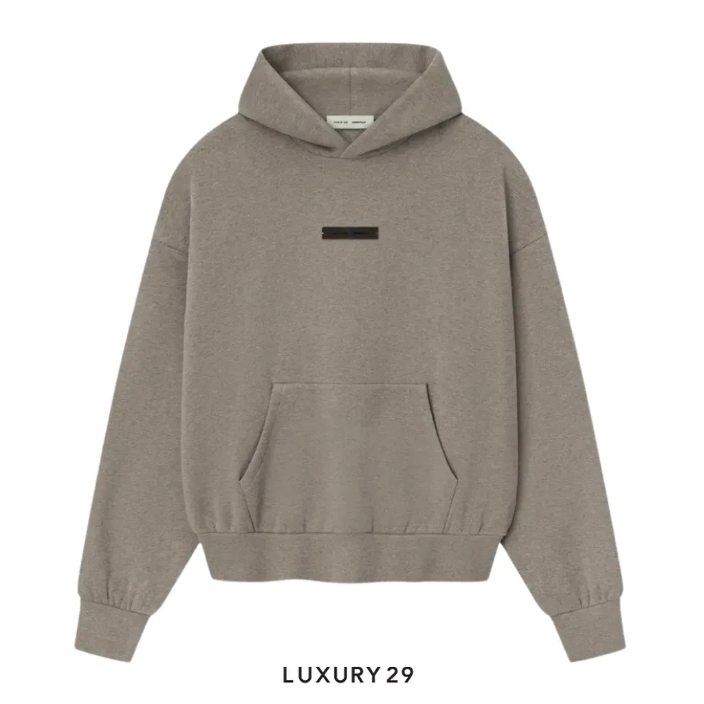 Fear of God Essentials Classic Fit Fleece Hoodie Homestead Heather(XS, Grey)