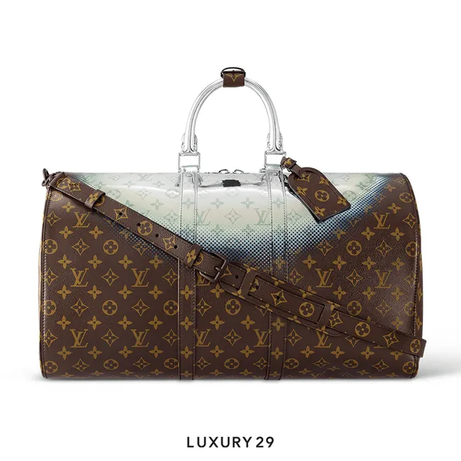 Louis Vuitton LV Keepall Bandouliere 50 Bag Metallic Nebula Coated Canvas