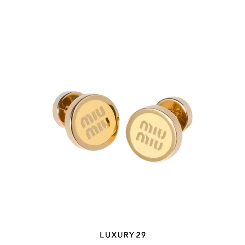 Miu Miu Enameled metal earrings Lemon yellow(Free Size, Yellow)