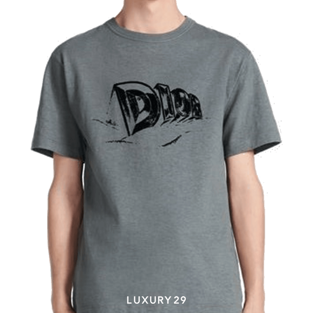 Dior Relaxed-Fit T-Shirt Gray Slub Cotton Jersey(S, Grey)