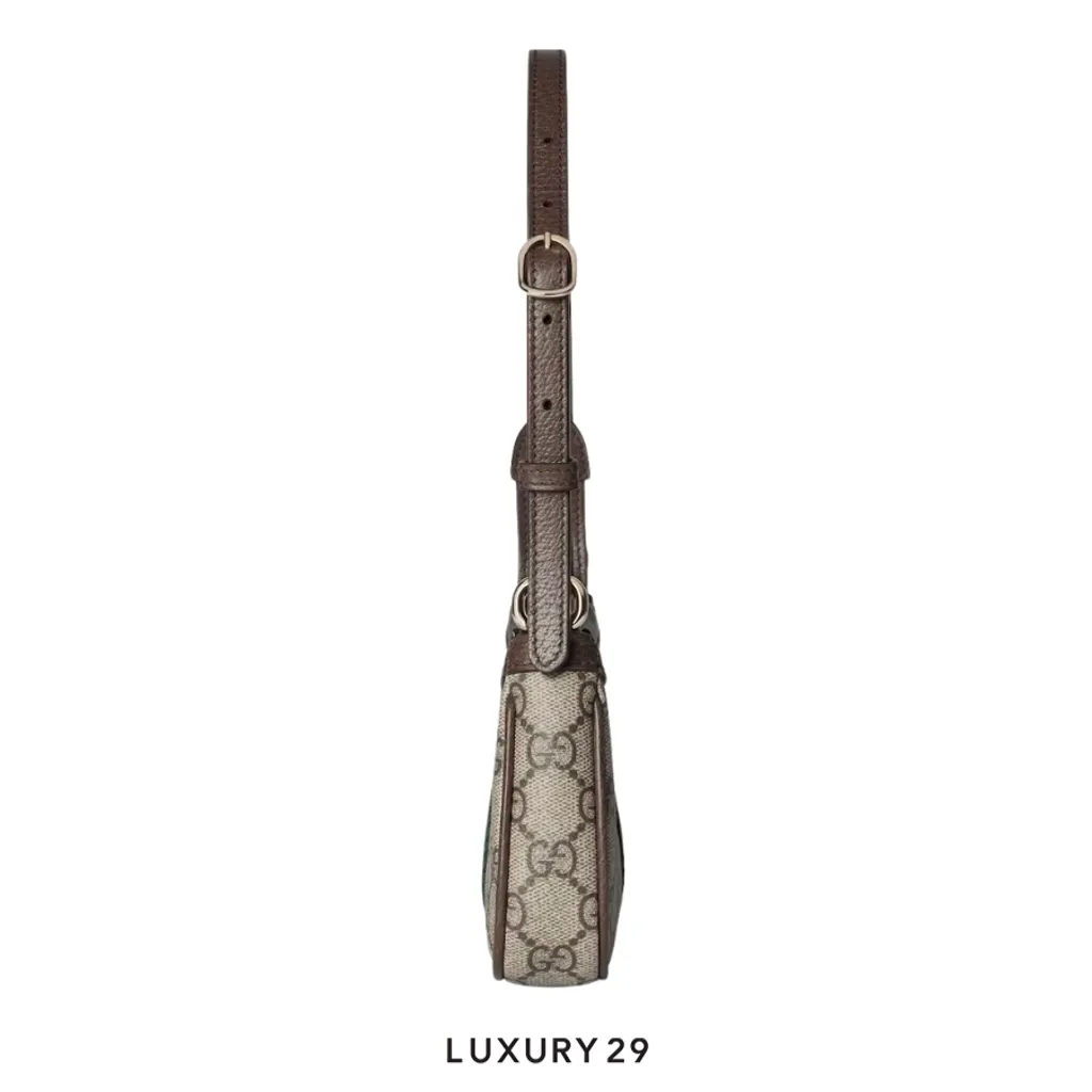 Gucci Ophidia mini shoulder bag Beige and dark brown GG Monogram coated fabric Brown(Mini, Brown)