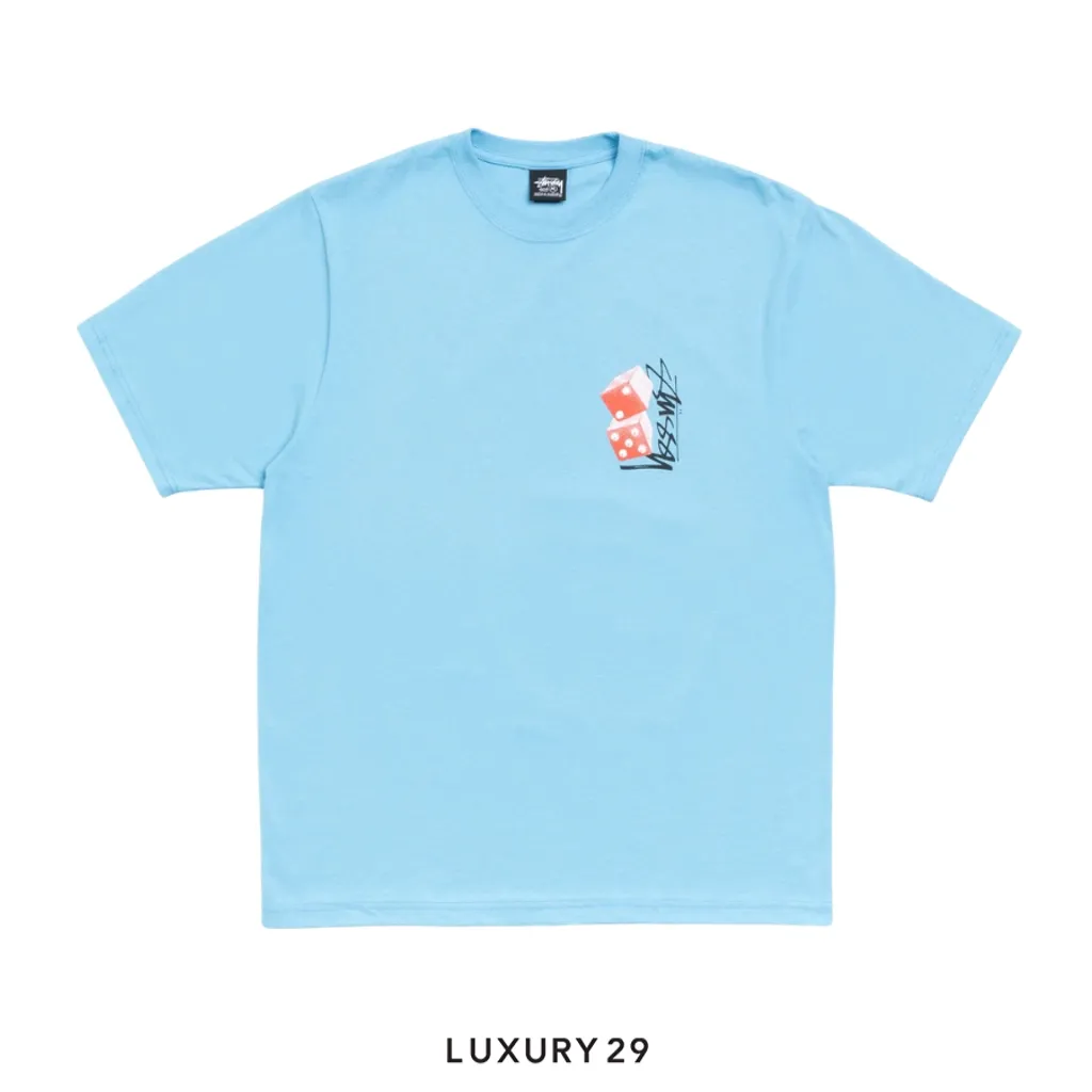 STUSSY TALL DICE TEE SKY BLUE(S, Blue)