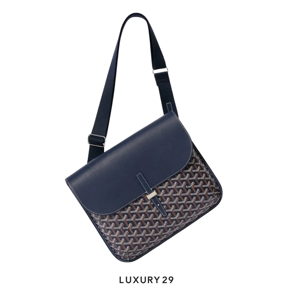 Goyard Coursier Messenger Bag Navy Blue(Small, Blue)