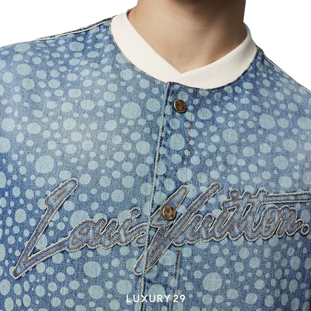 Louis Vuitton LV x YK Infinity Dots Denim Shirt(L, Blue)