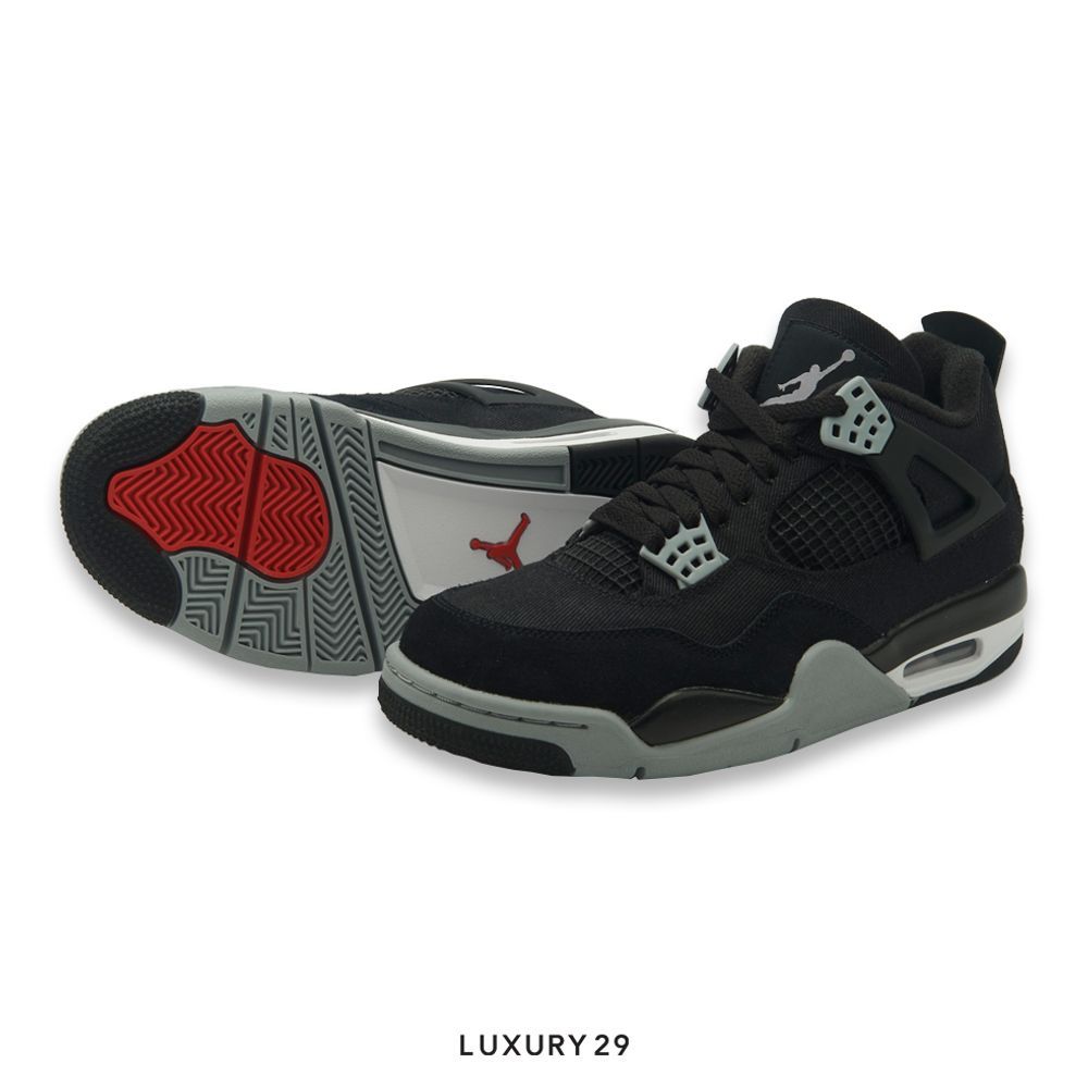 Nike Jordan 4 Retro SE Black Canvas(43, Black)