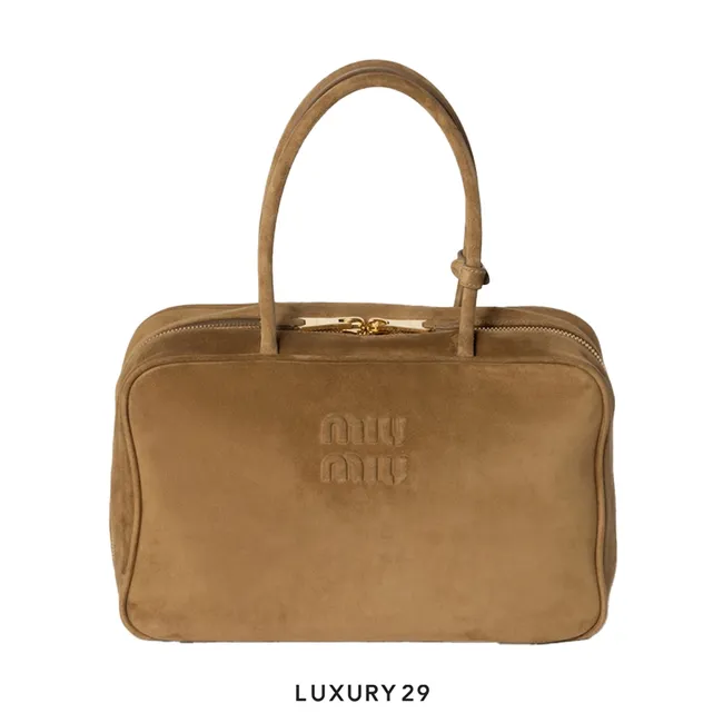 Miu Miu Suede Beau bag Olive Green