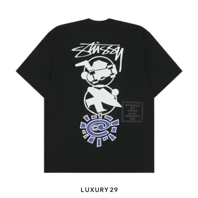 Stussy Stack T-Shirt x Always Do What You Should Do Black