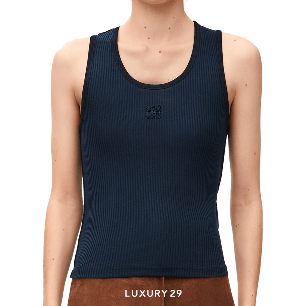 Loewe Tank top in silk Deep Marine(S, Blue)
