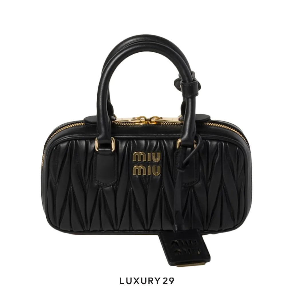Miu Miu Arcadie matelasse nappa leather mini-bag Black(Mini, Black)