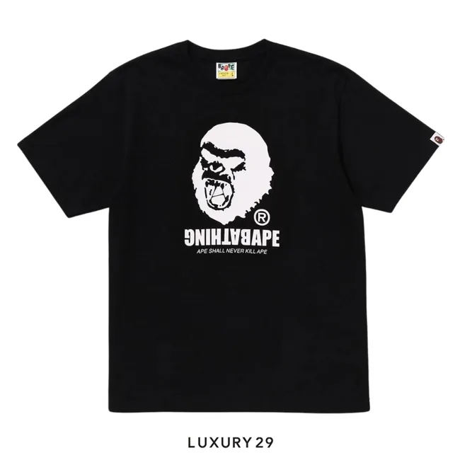 A Bathing Ape  Men's GRAFFITI APE HEAD TEE Black