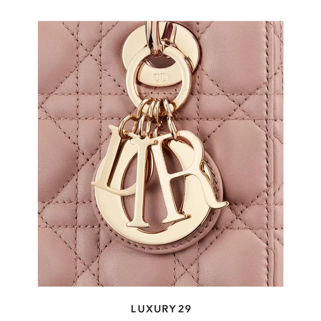 Dior Small Lady Dior My ABCDior Bag Cannage blush pink(Small, Brown)