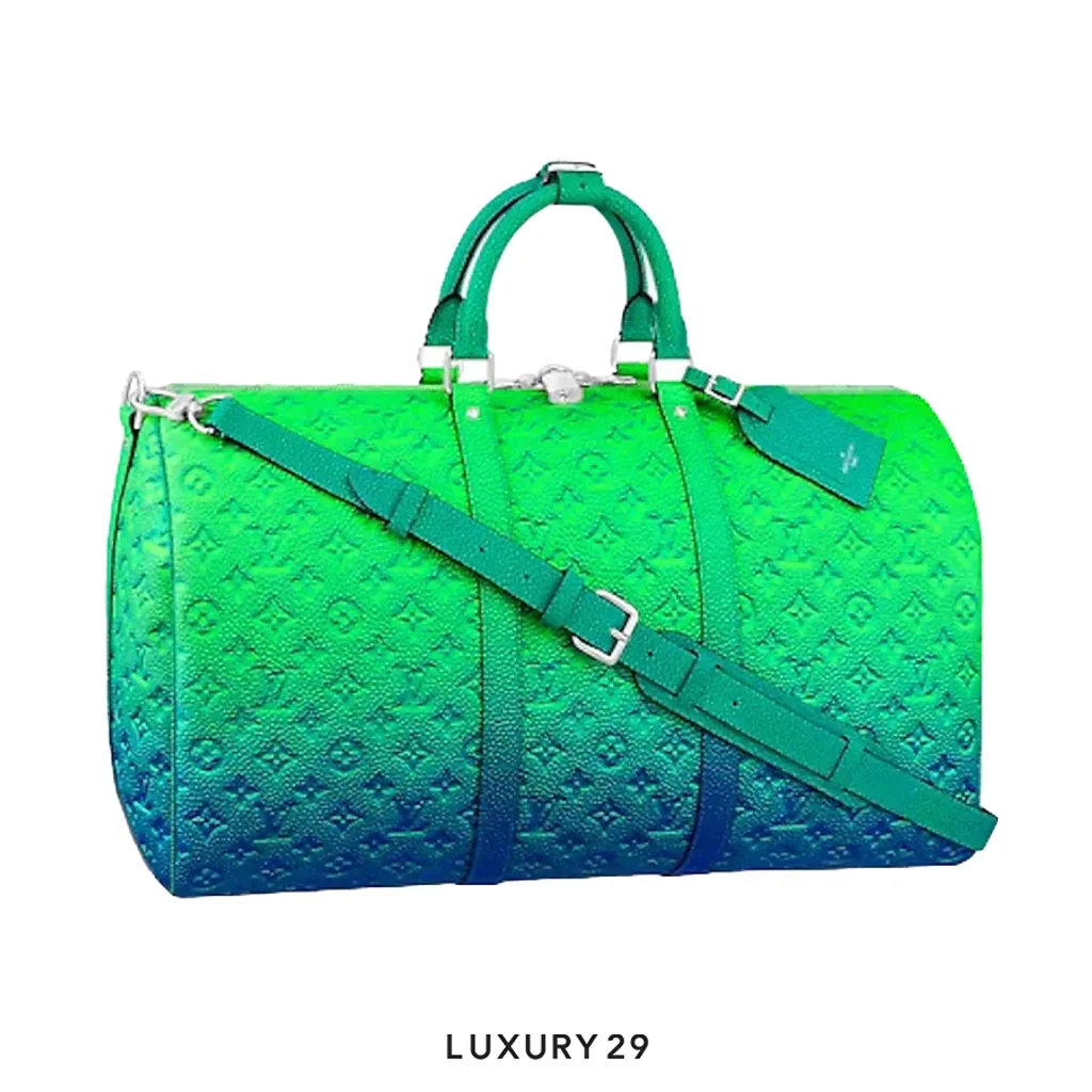 Louis Vuitton LV Keepall 50B Taurillon Illusion Blue/Green(Medium, Green)