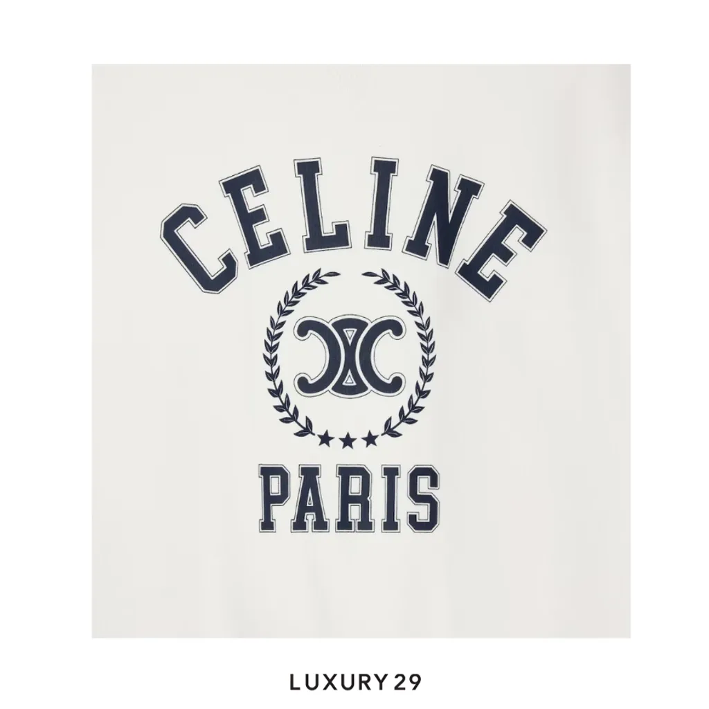 Celine oversized sweatshirt IN cotton fleece WASHED WHITE/NAVY(S, White)