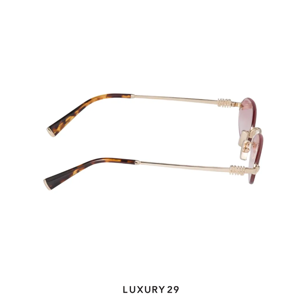 Miu Miu Logo sunglasses Gradient pink lenses(Free Size, Pink)