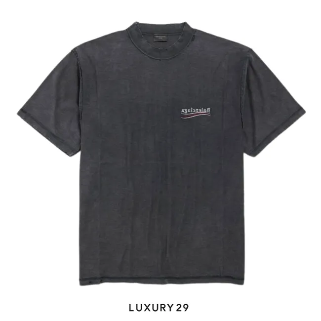 Balenciaga Political Campaign Inside-out T-shirt Large Fit in Faded Black