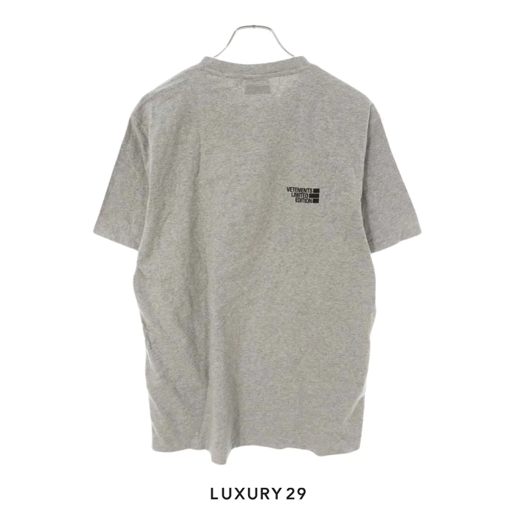 Vetements Limited Edition Short Sleeve T-Shirt Grey(L, Grey)