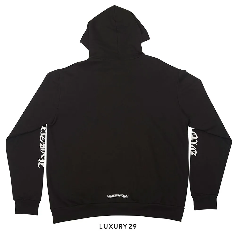 Chrome Hearts Eyechart Logo Hoodie Black/White(L, Black)