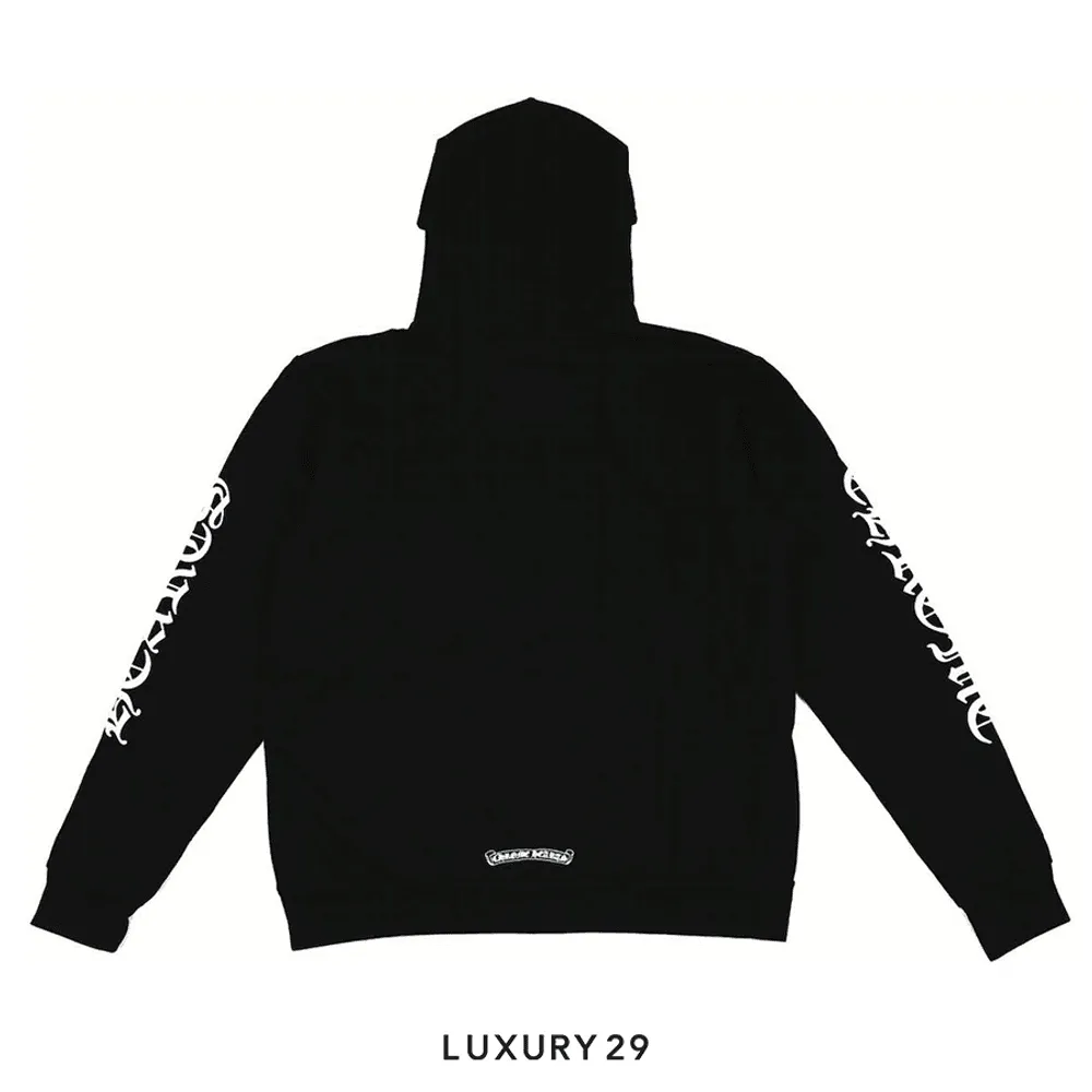 Chrome Hearts Eyechart Logo Hoodie Black/White(L, Black)