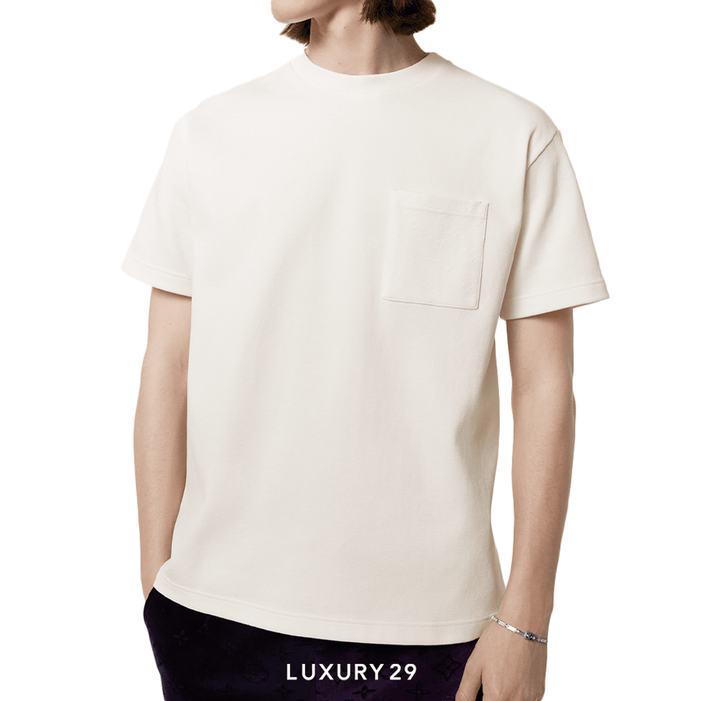LV Pique Cotton T-Shirt Blanc Lait