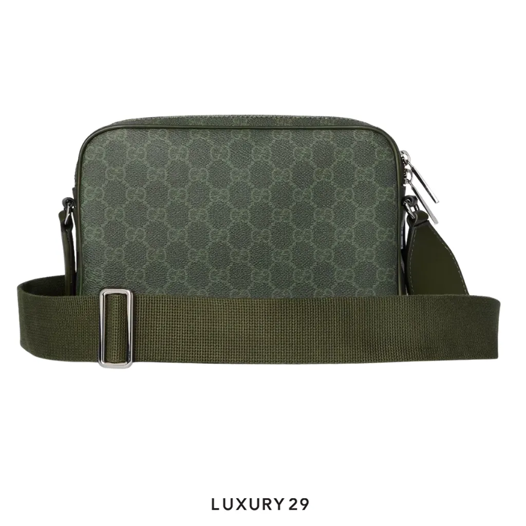 Gucci GG Monogram small crossbody bag Forest green GG Monogram coated fabric(Small, Green)