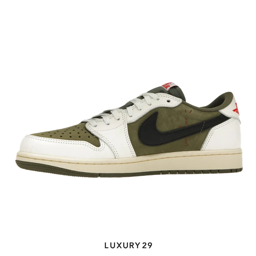Nike Air Jordan 1 Retro Low OG SP X Travis Scott Medium Olive(M)(42, Green)