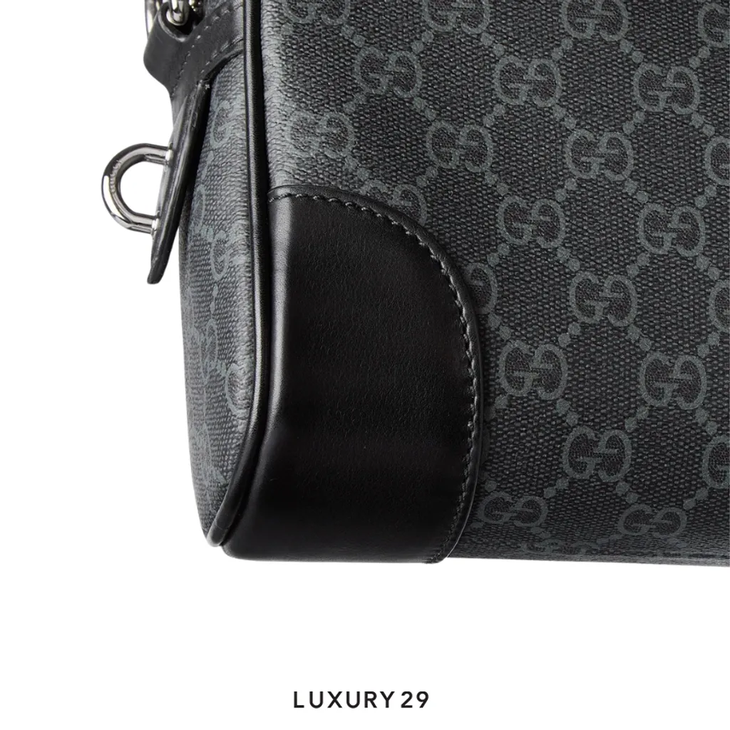 Gucci GG Emblem small crossbody bag Black new GG Monogram coated fabric(Small, Black)