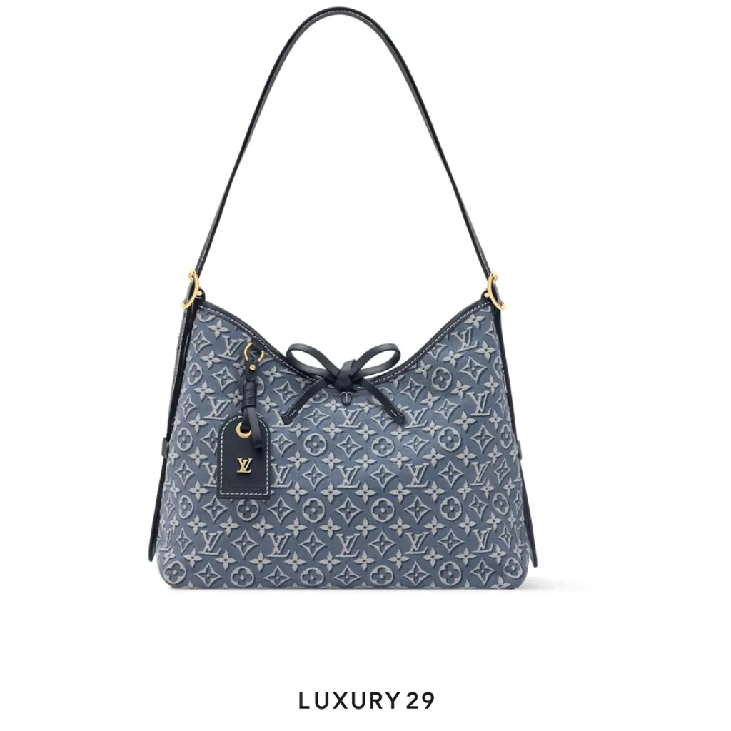 Louis Vuitton LV CarryAll PM bag Monogram Bleu pattern(Small, Blue)