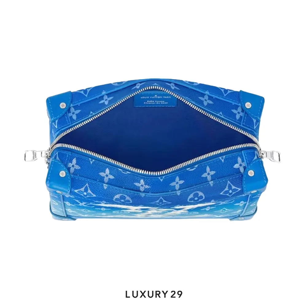 Louis Vuitton LV Monogram Clouds Soft Trunk Shoulder Bag(Small, Blue)