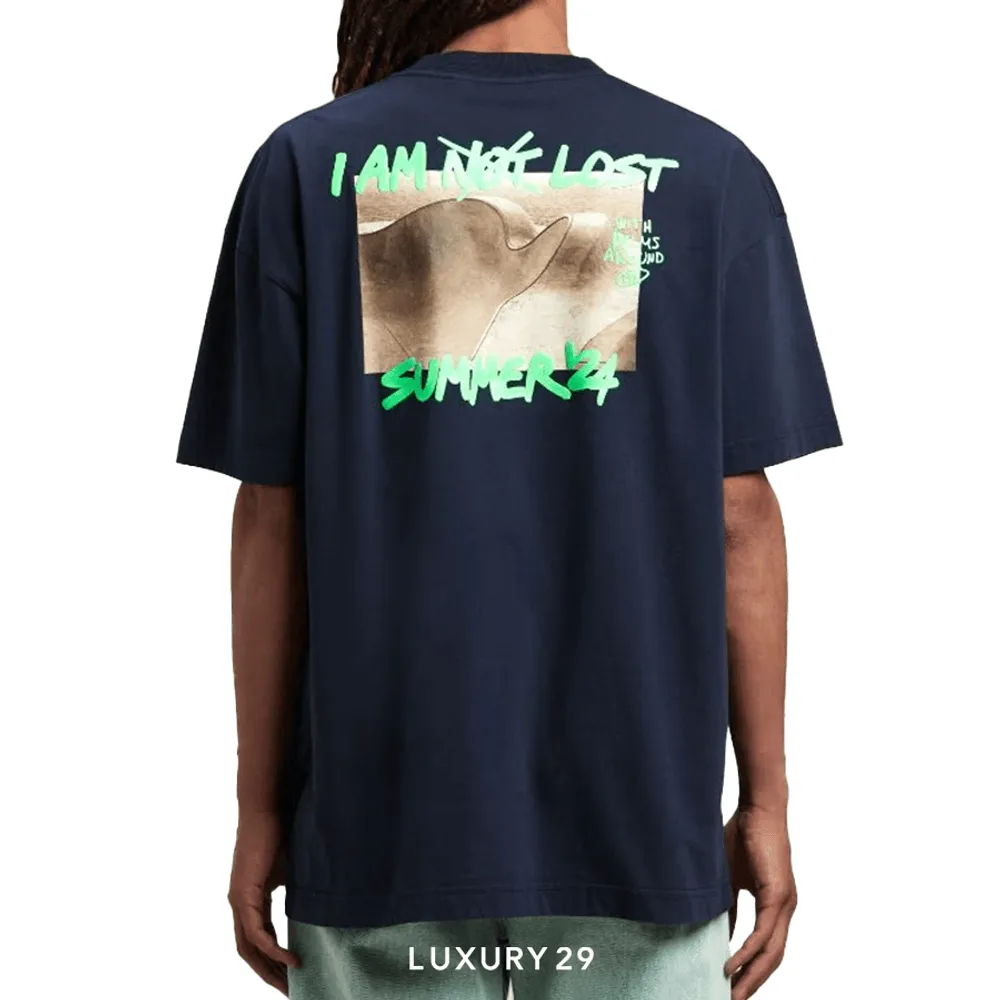 国内発送 Palm Angels☆ネイビー I AM LOST ロゴTシャツ Palm Angels - I AM LOST T-SHIRT | HBX - Globally Curated