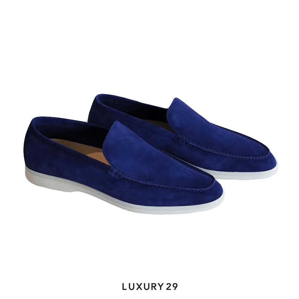 Loro Piana Summer Walk Loafers Suede Indaco(42.5, Blue)