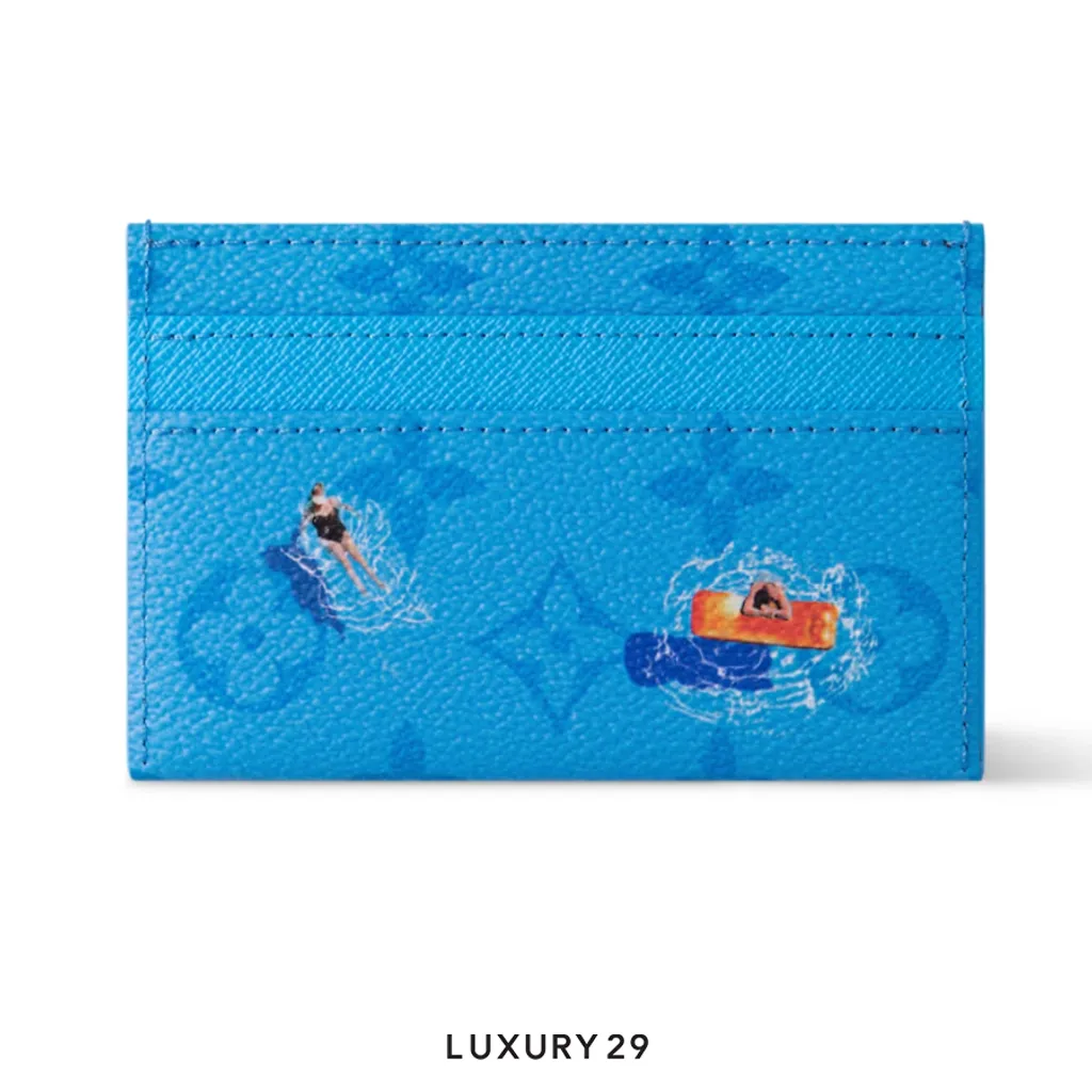 Louis Vuitton LV Double Card Holder Exclusive Online Pre-launch Lagoon Blue(Small, Blue)